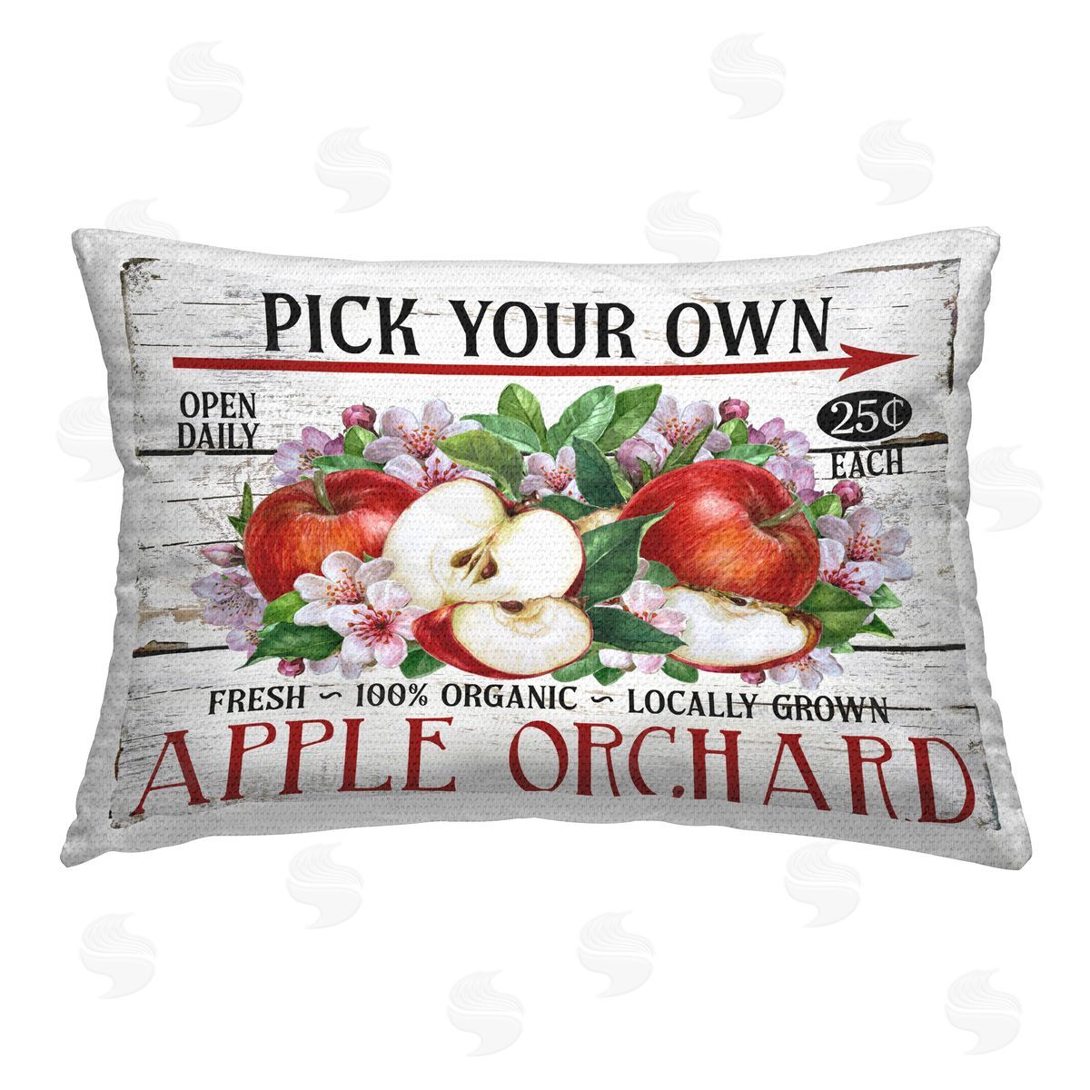 Creatif Belle Pick Your Own Apples Outdoor Quick-Dry Polyester Printed Throw Pillow