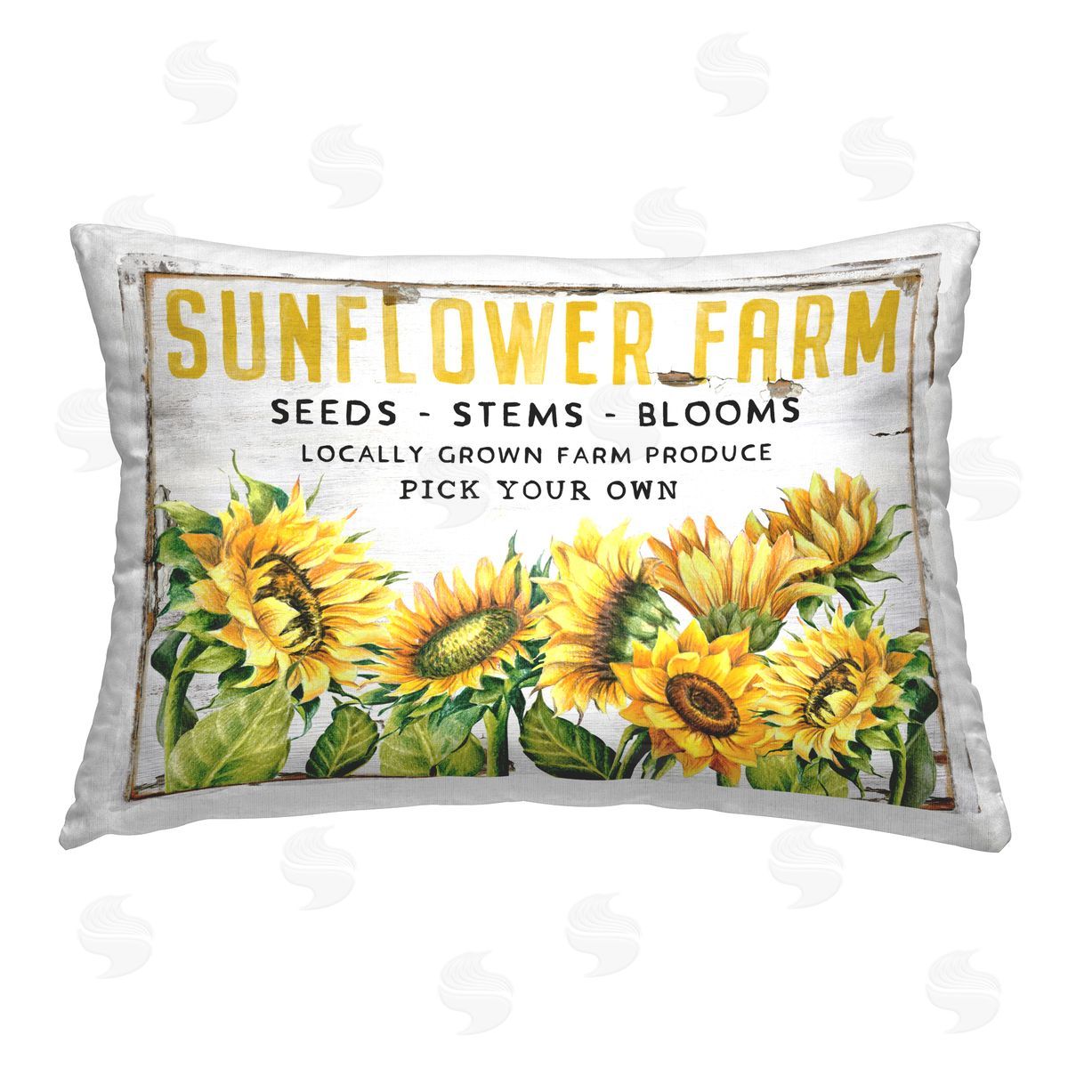 Creatif Belle Antique Sunflower Seeds Printed Plush Polyester Throw Pillow