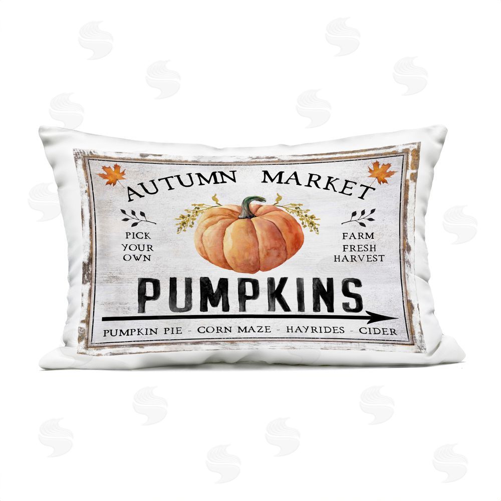 Creatif Belle Autumn Market with Arrow Outdoor Quick-Dry Polyester Printed Throw Pillow