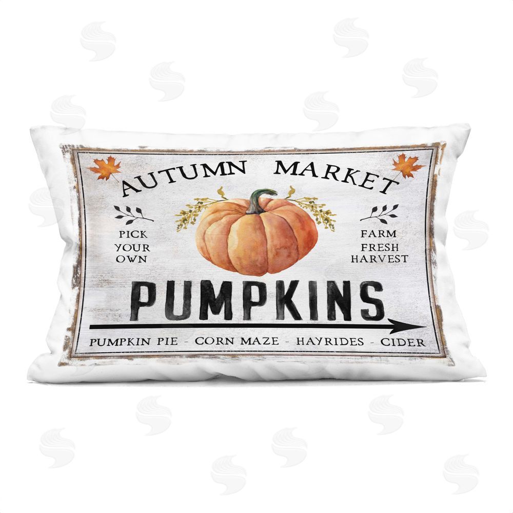 Creatif Belle Autumn Market with Arrow Printed Plush Polyester Throw Pillow