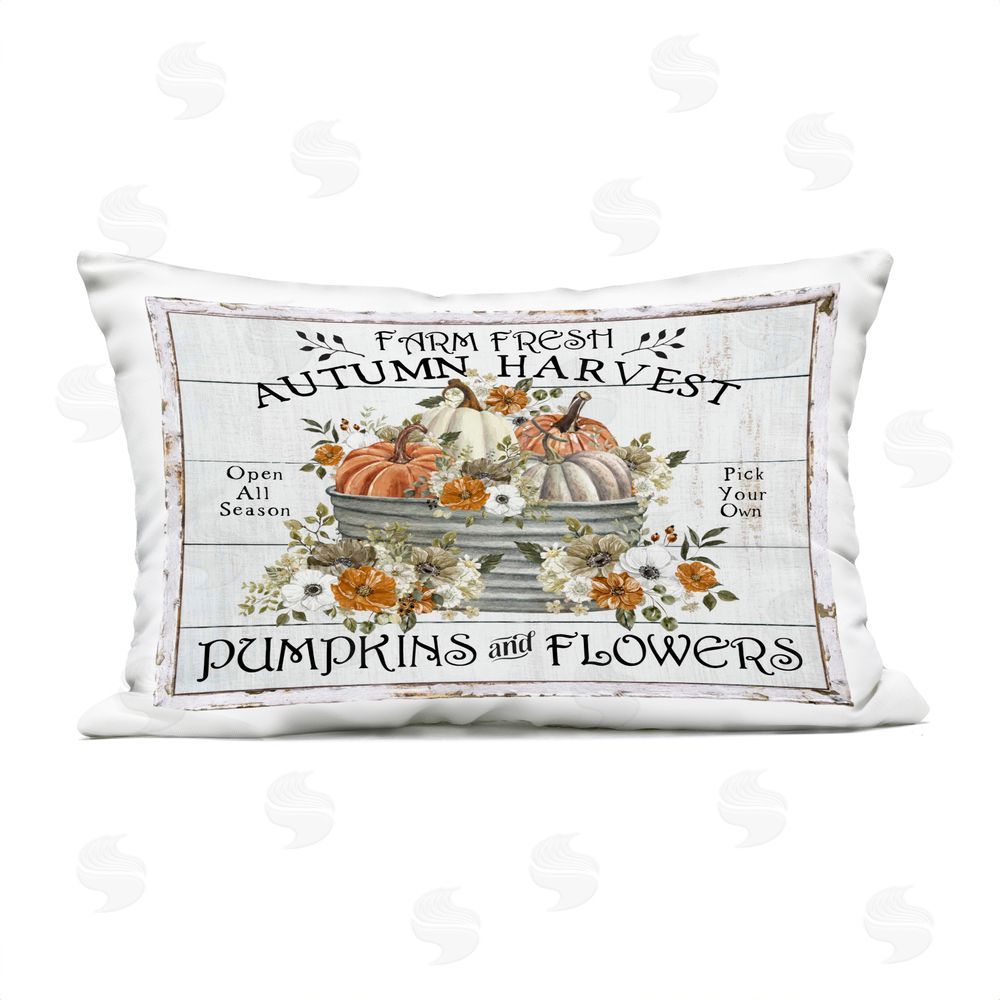 Creatif Belle Farm Fresh Harvest Pumpkin Outdoor Quick-Dry Polyester Printed Throw Pillow