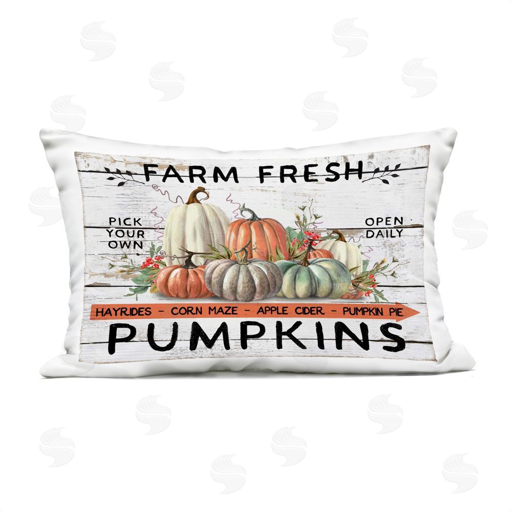 Creatif Belle Fresh Pumpkin Mound Outdoor Quick-Dry Polyester Printed Throw Pillow