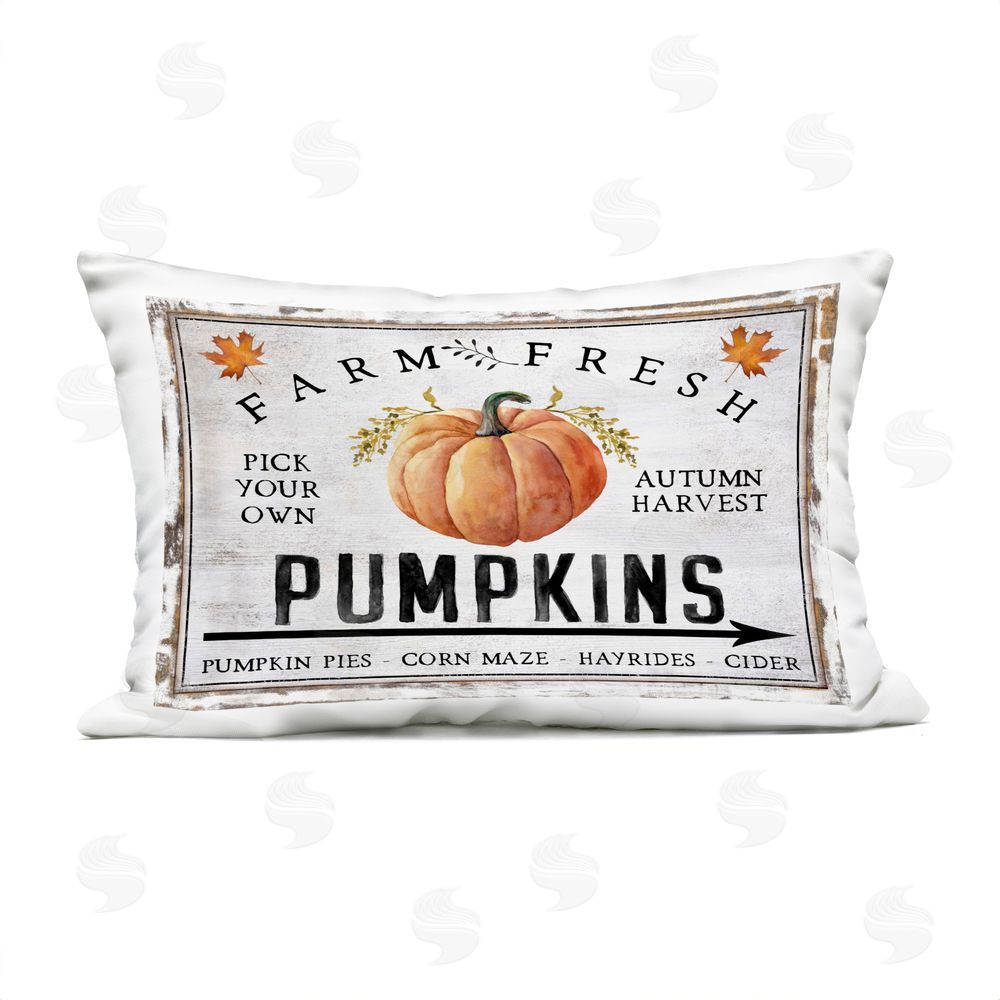 Creatif Belle Farm Fresh Pumpkin Outdoor Quick-Dry Polyester Printed Throw Pillow