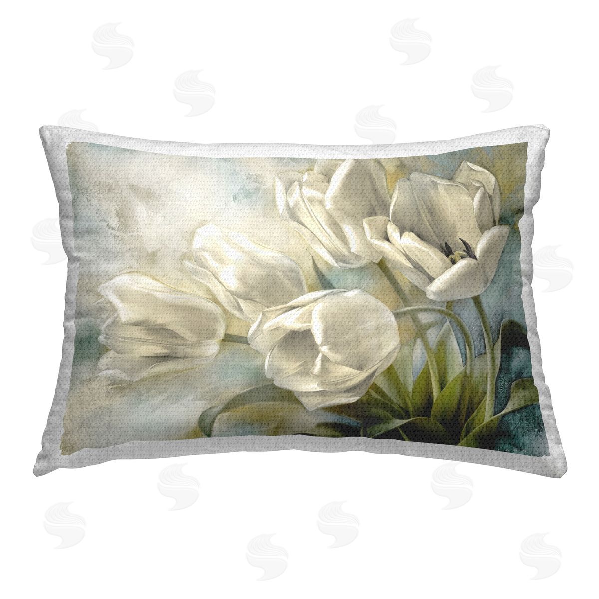 Igor Levashov Curling Tulip Blooms Outdoor Quick-Dry Polyester Printed Throw Pillow