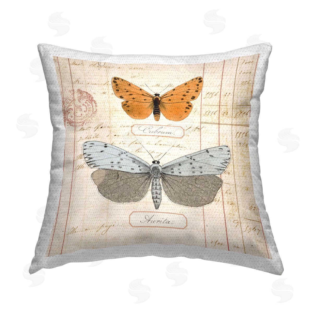 Susan Arnot Vintage Butterfly Specimen Outdoor Quick-Dry Polyester Printed Throw Pillow
