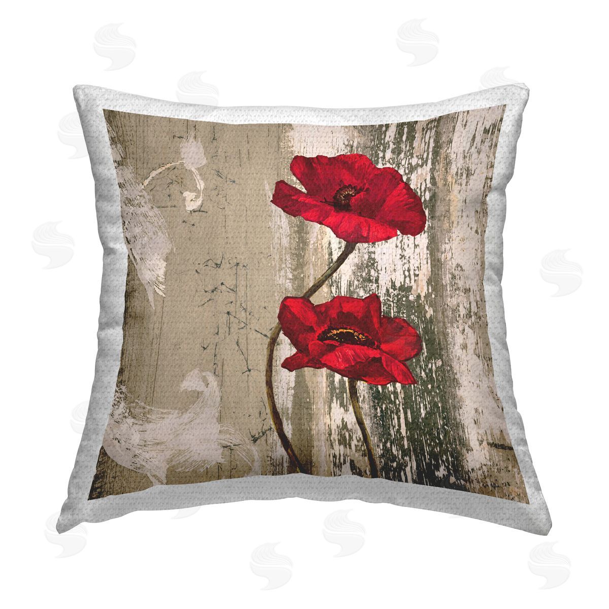 Brian Foster Red Anemones Duo Outdoor Quick-Dry Polyester Printed Throw Pillow