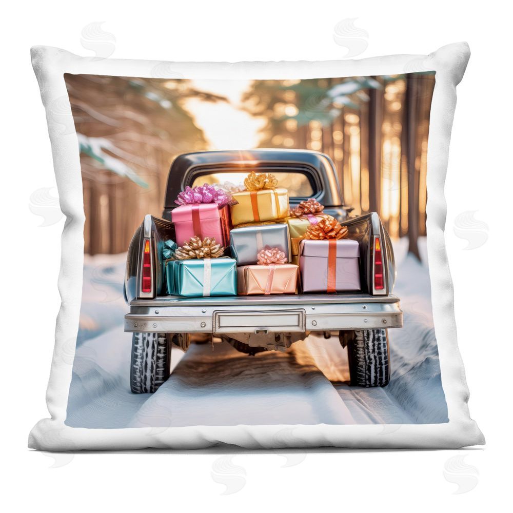 Alina Georgescu Special Holiday Delivery Printed Plush Polyester Throw Pillow