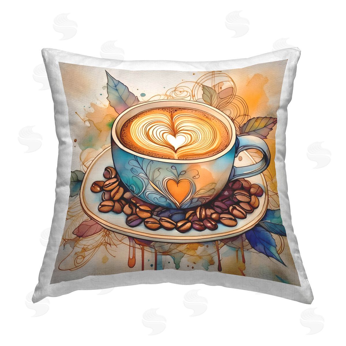Alina Georgescu Modern Café Latte Printed Plush Polyester Throw Pillow