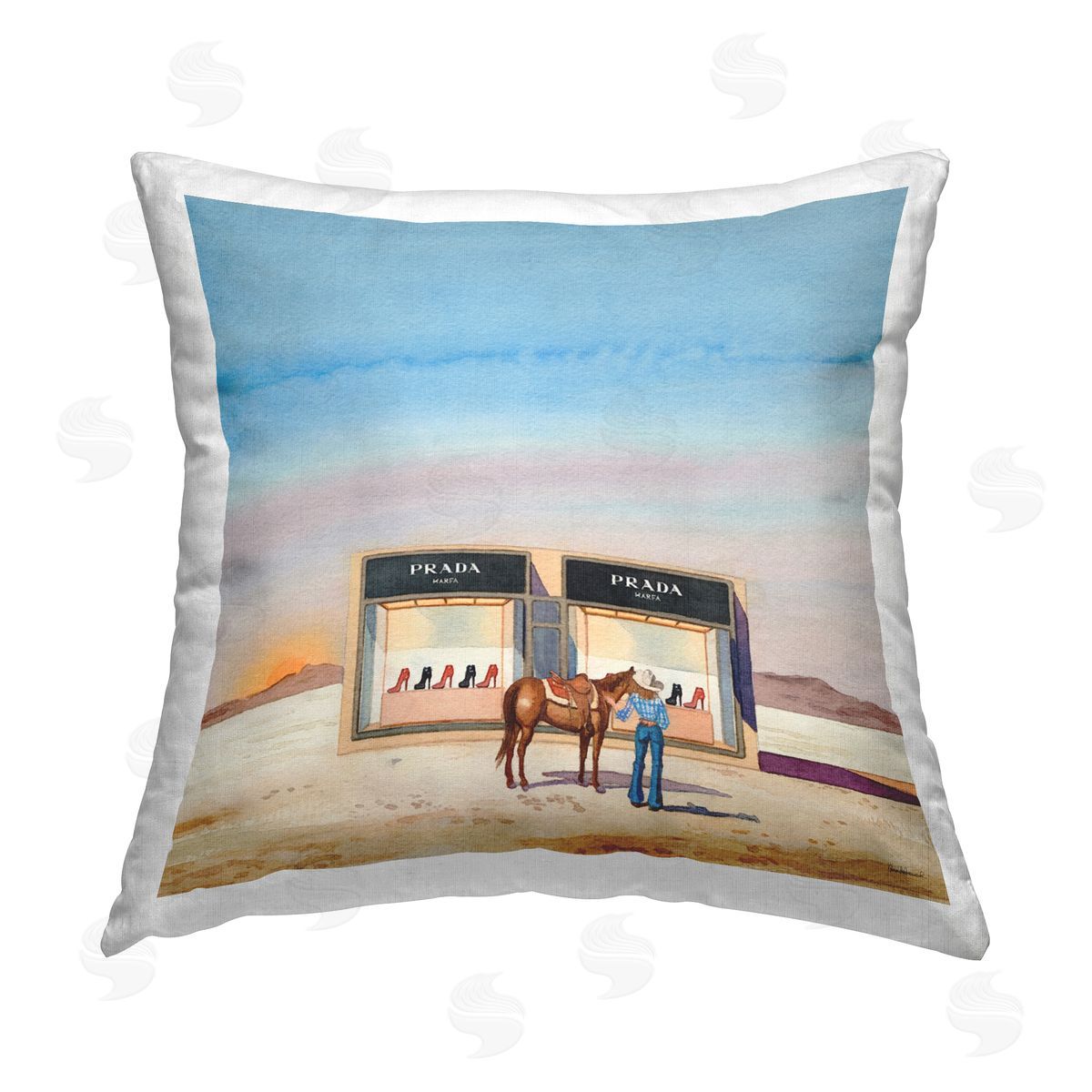 Amanda Greenwood Desert Shoe Store Printed Plush Polyester Throw Pillow