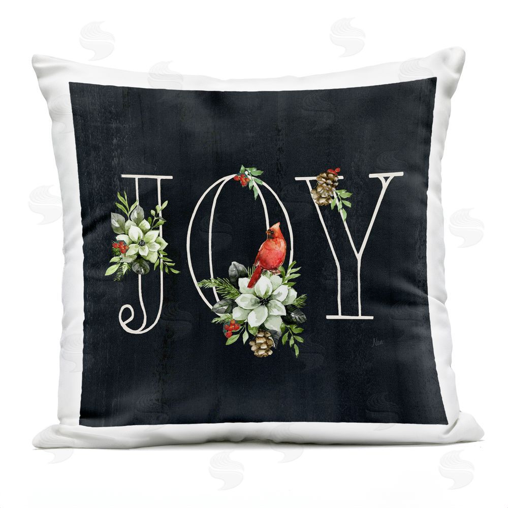 Nan Joy Letters with Florals Outdoor Quick-Dry Polyester Printed Throw Pillow