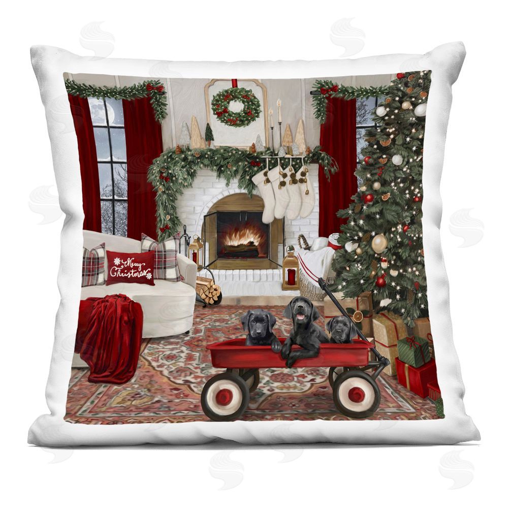 Grateful Licensing Studio Christmas Hearth Lounge Printed Plush Polyester Throw Pillow