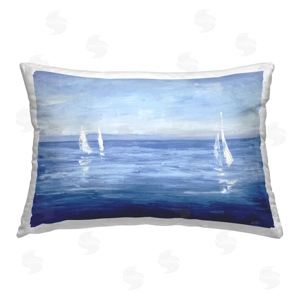 Julia Purinton Vivid Boats Open Sail Printed Plush Polyester Throw Pillow