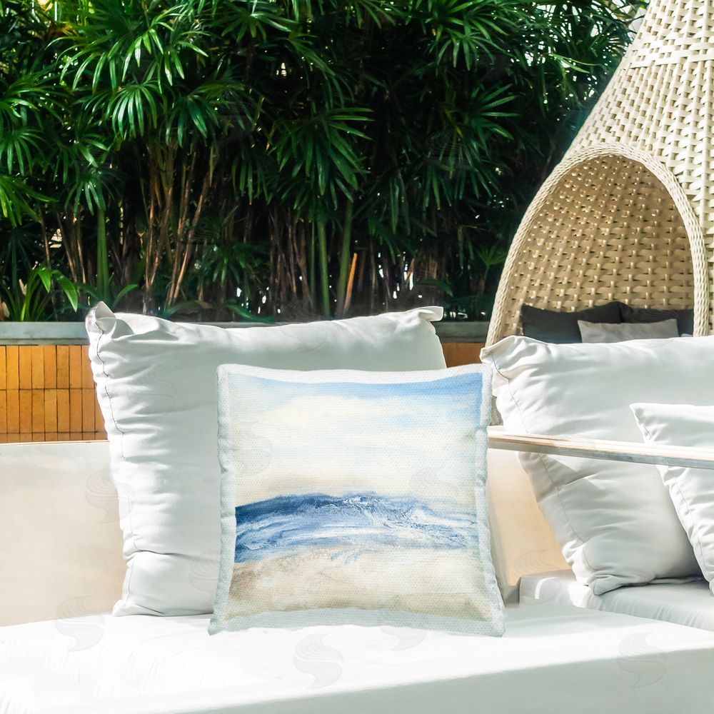 Chris Paschke Abstract Surf & Sand Outdoor Quick-Dry Polyester Printed Throw Pillow in Back Yard