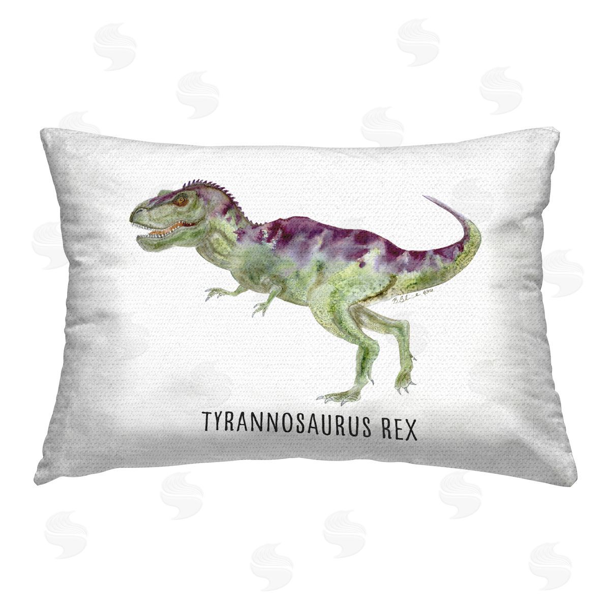 Brett Blumenthal Tyrannosaurus Rex Dinosaur Learning Outdoor Quick-Dry Polyester Printed Throw Pillow