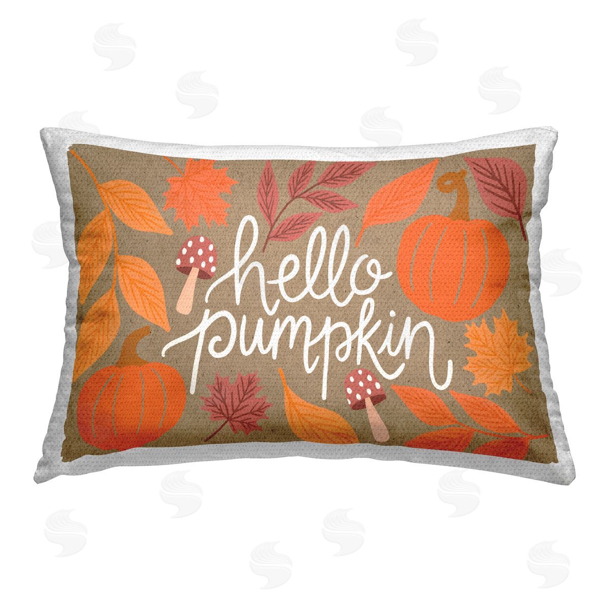 Taylor Shannon Designs Rustic Hello Pumpkin Outdoor Quick-Dry Polyester Printed Throw Pillow