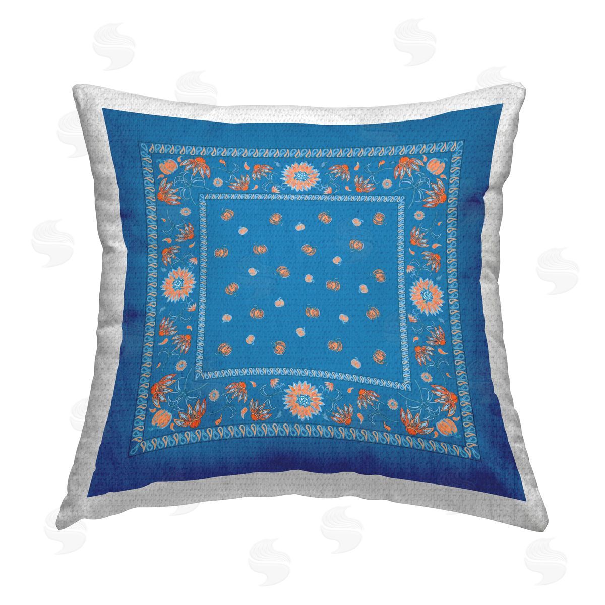 Safa Diab Blue Sky Harvest Pattern Outdoor Quick-Dry Polyester Printed Throw Pillow