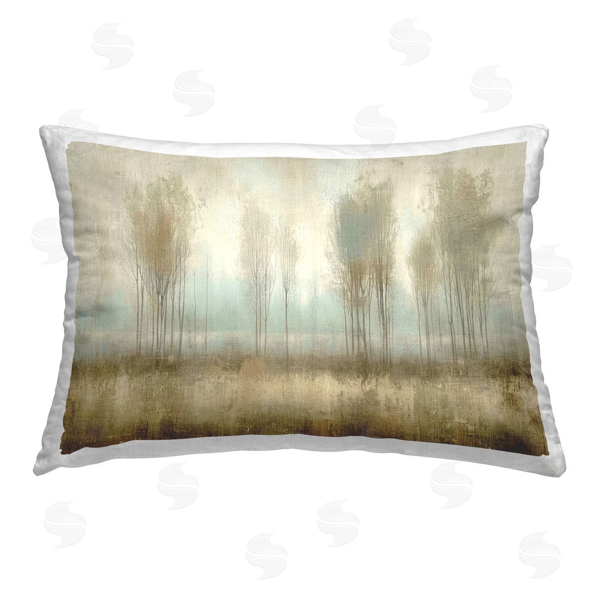 LSR Design Studio Muted Forest View Printed Plush Polyester Throw Pillow