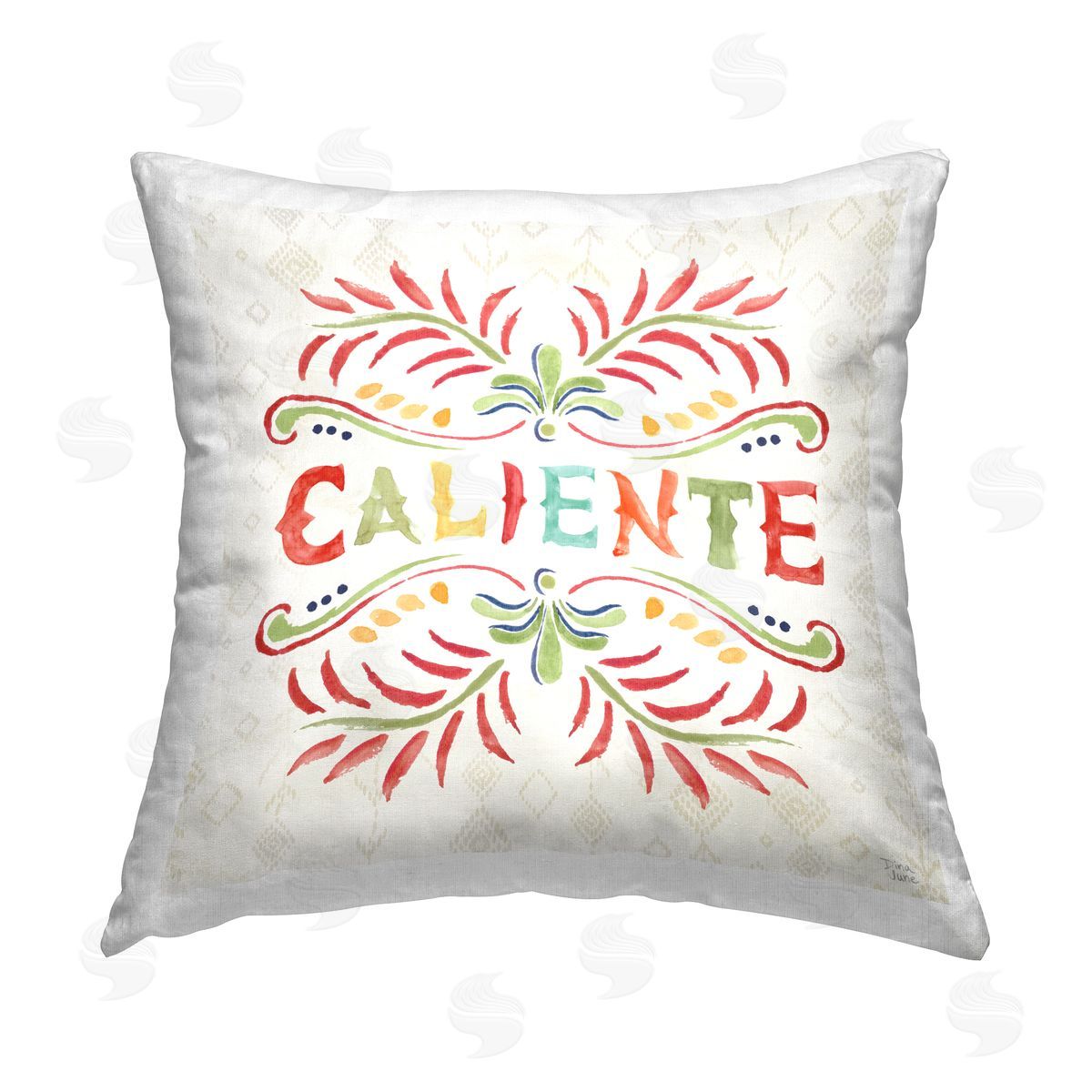 Dina June  Printed Plush Polyester Throw Pillow