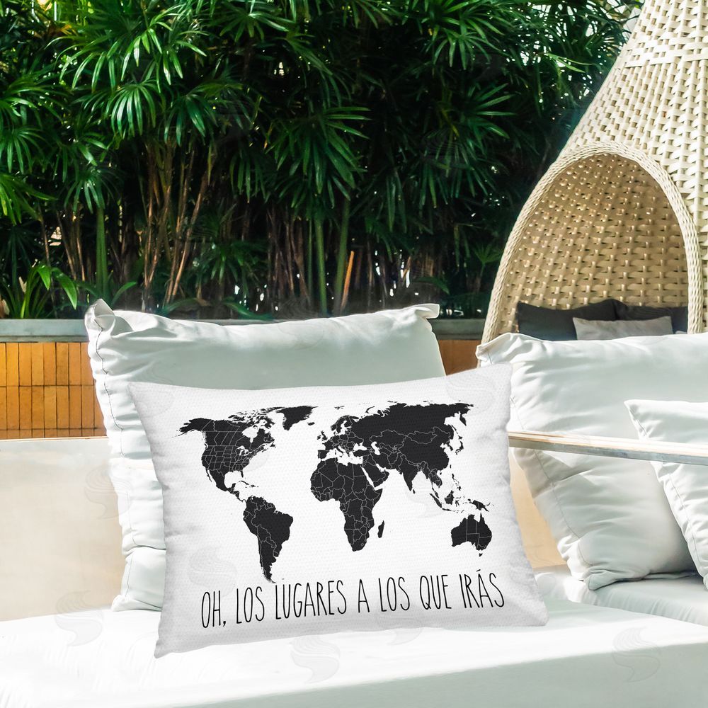 Lettered and Lined  Outdoor Quick-Dry Polyester Printed Throw Pillow in Back Yard