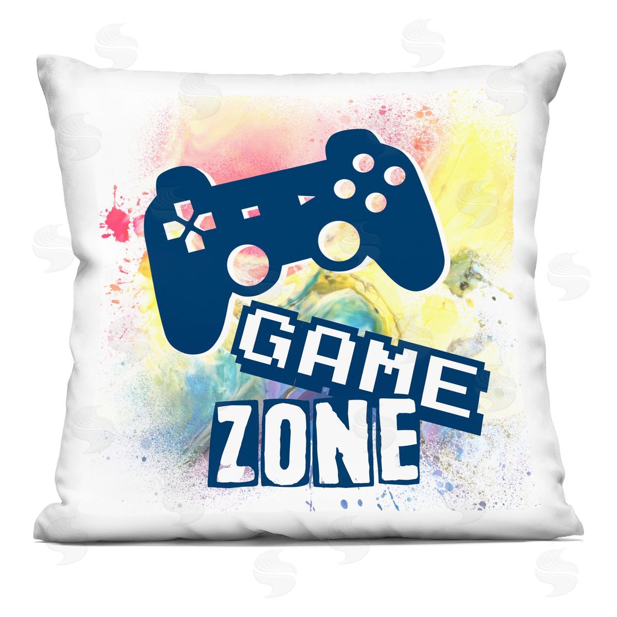 Marcus Prime Retro Modern Game Zone Printed Plush Polyester Throw Pillow