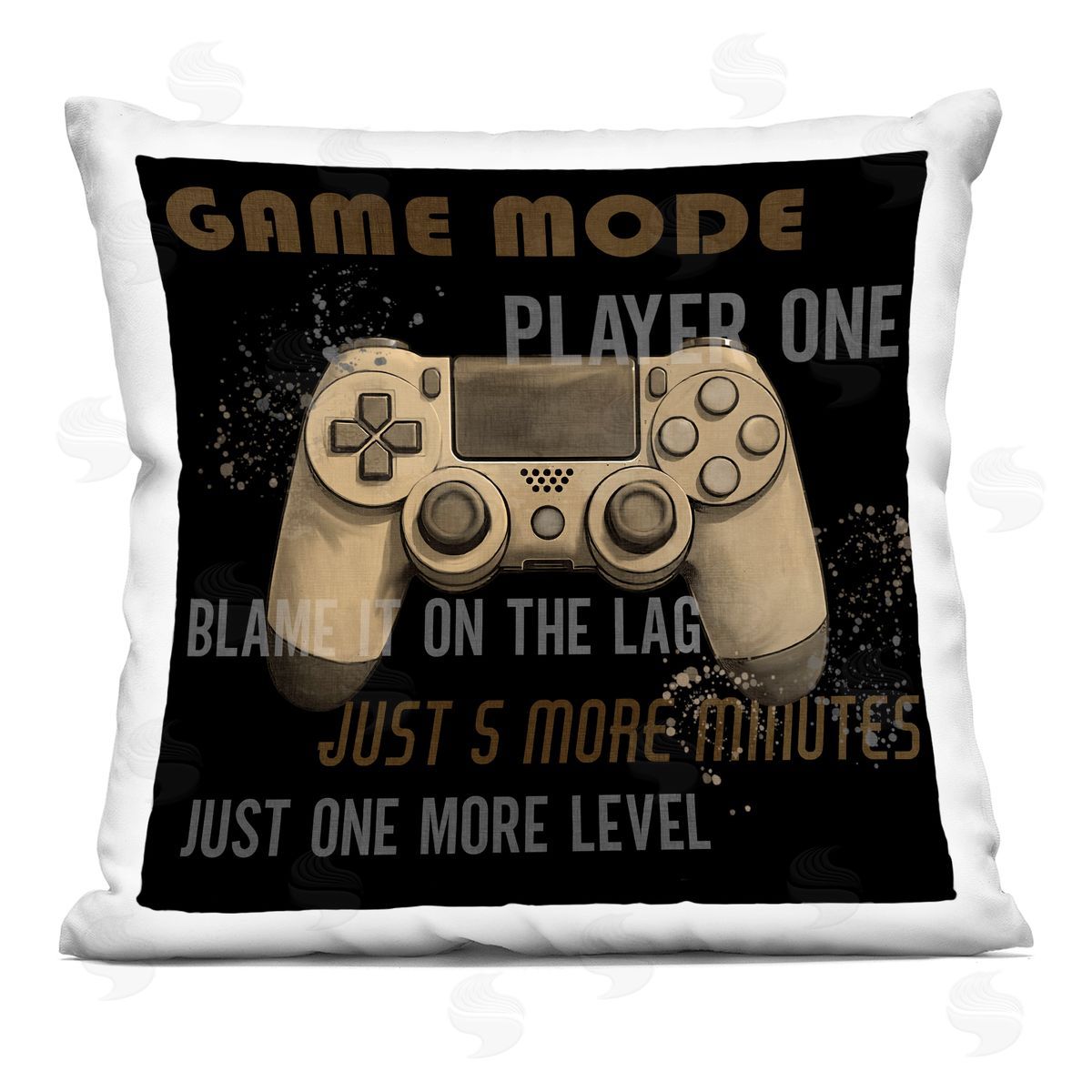 Kim Allen Gamer Phrases Vintage Style Printed Plush Polyester Throw Pillow