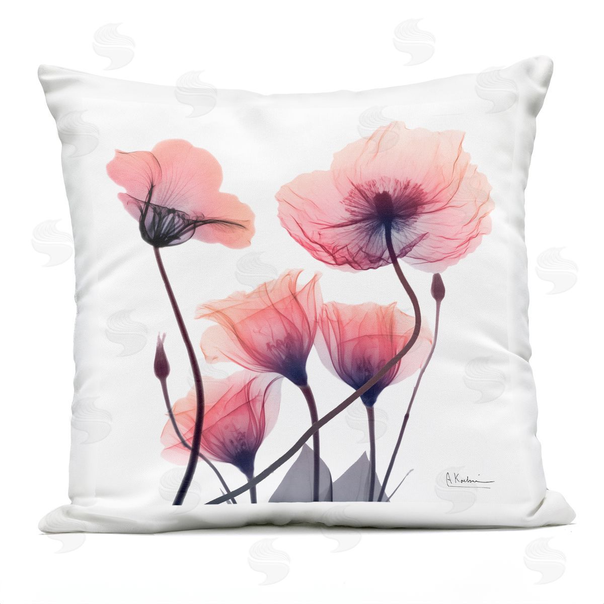 Albert Koetsier Pink Gradient Blooms Outdoor Quick-Dry Polyester Printed Throw Pillow