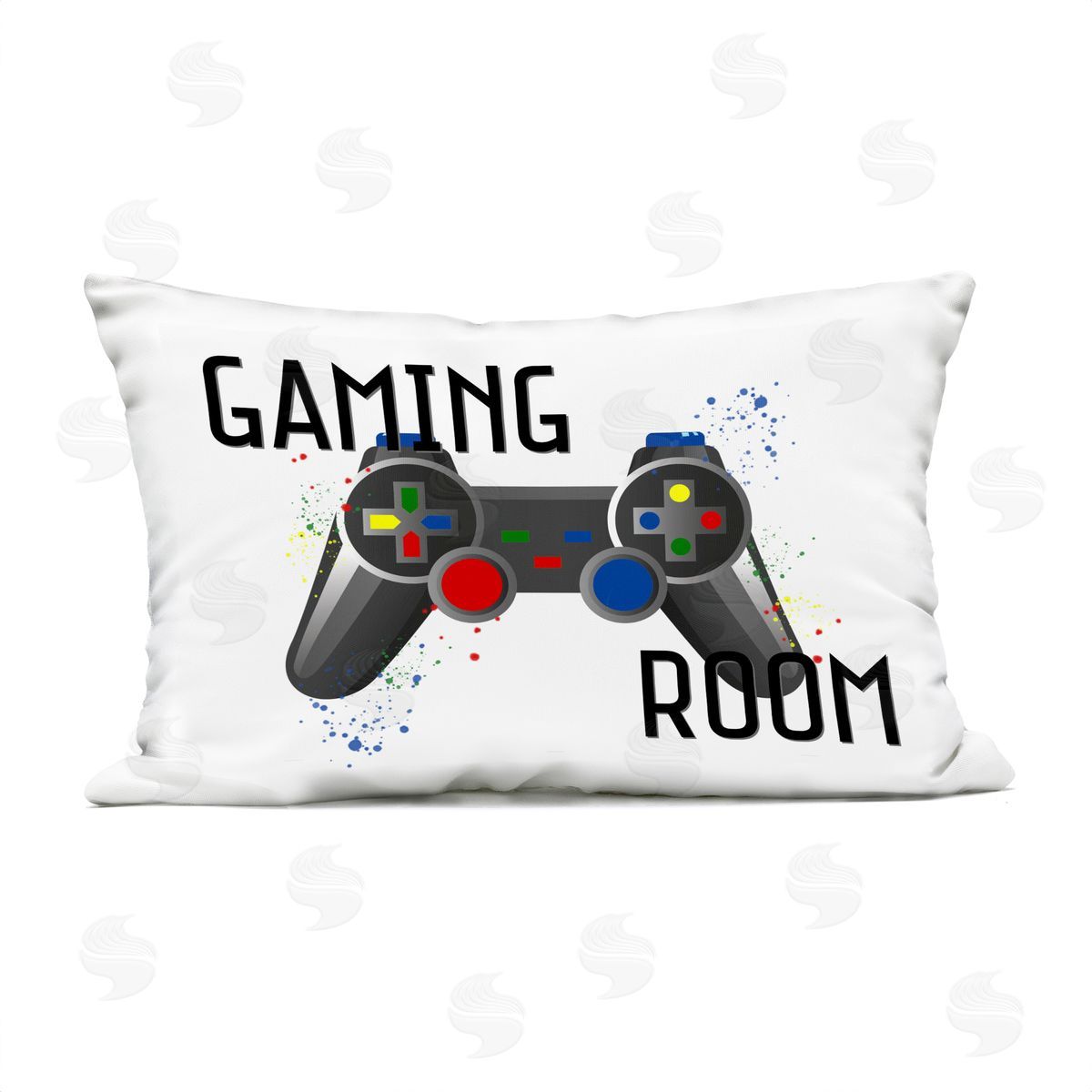 Kim Allen Vintage Gaming Room Controller Outdoor Quick-Dry Polyester Printed Throw Pillow