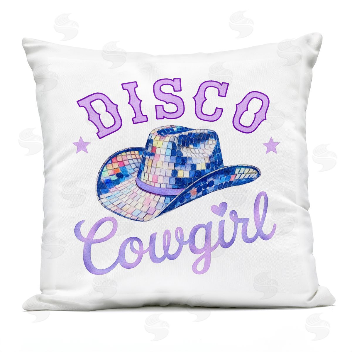 Amanda Greenwood Purple Disco Cowgirl Hat Outdoor Quick-Dry Polyester Printed Throw Pillow