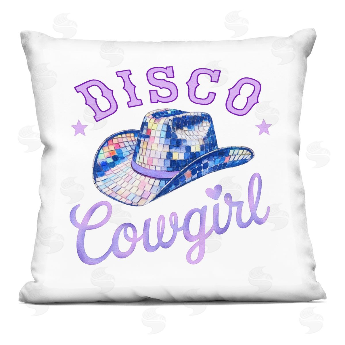 Amanda Greenwood Purple Disco Cowgirl Hat Printed Plush Polyester Throw Pillow