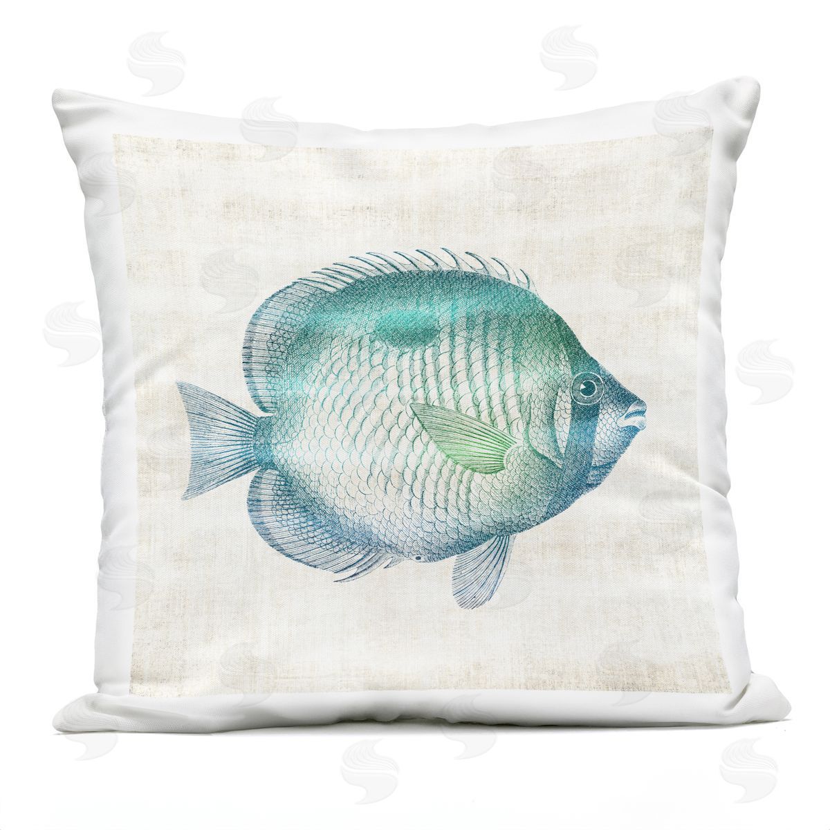 Susan Arnot Fish Impression Sea Life Outdoor Quick-Dry Polyester Printed Throw Pillow