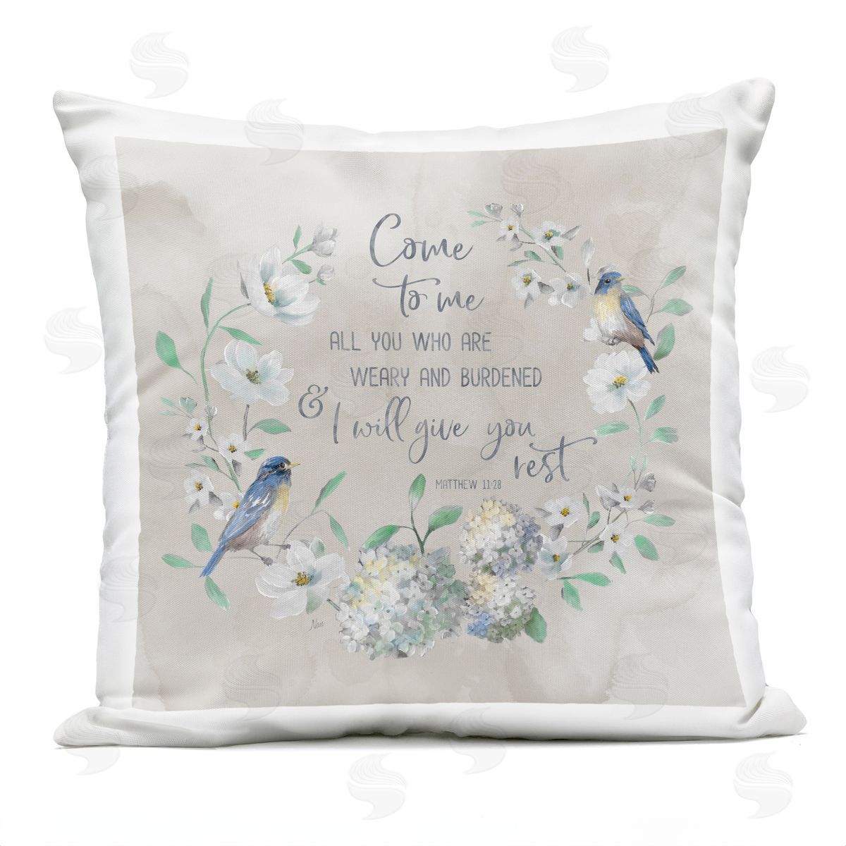 Nan Comforting Proverb & Wreath Outdoor Quick-Dry Polyester Printed Throw Pillow