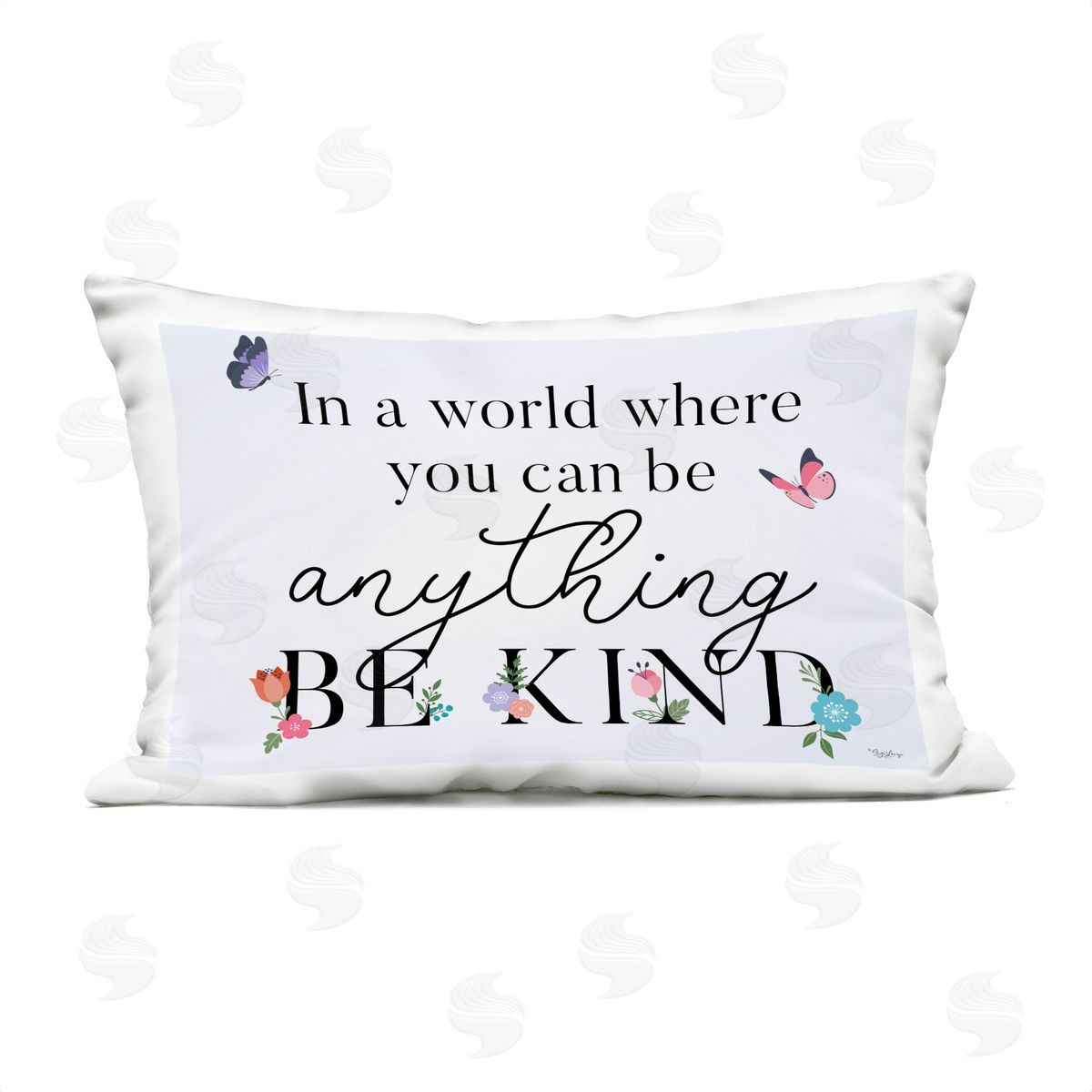 Gigi Louise Floral & Butterflies Be Kind Outdoor Quick-Dry Polyester Printed Throw Pillow