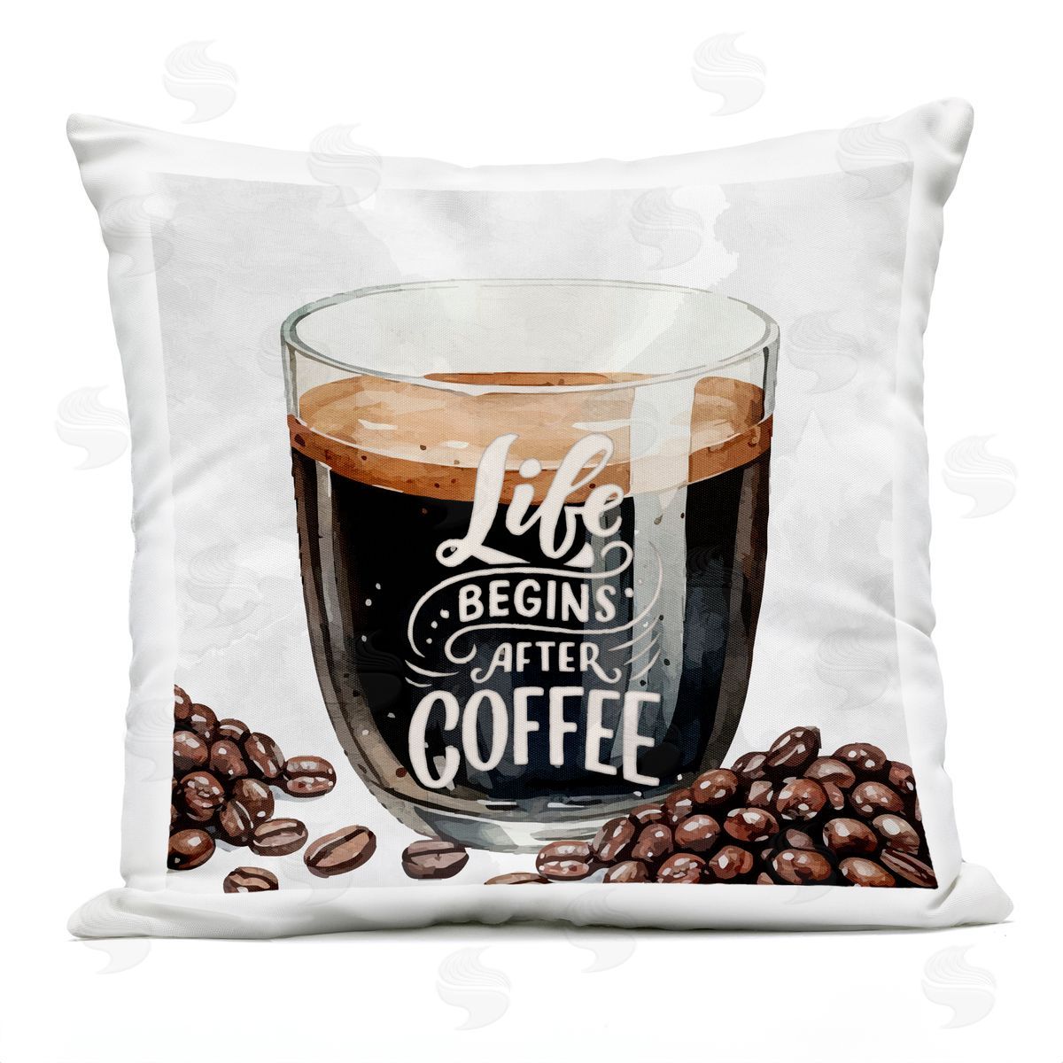 Kim Allen Life Begins After Coffee Outdoor Quick-Dry Polyester Printed Throw Pillow