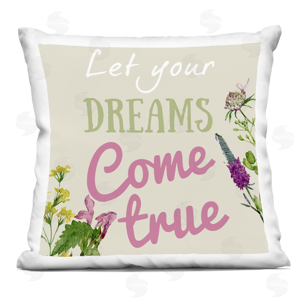 Kim Allen Dreams Come True with Florals Printed Plush Polyester Throw Pillow