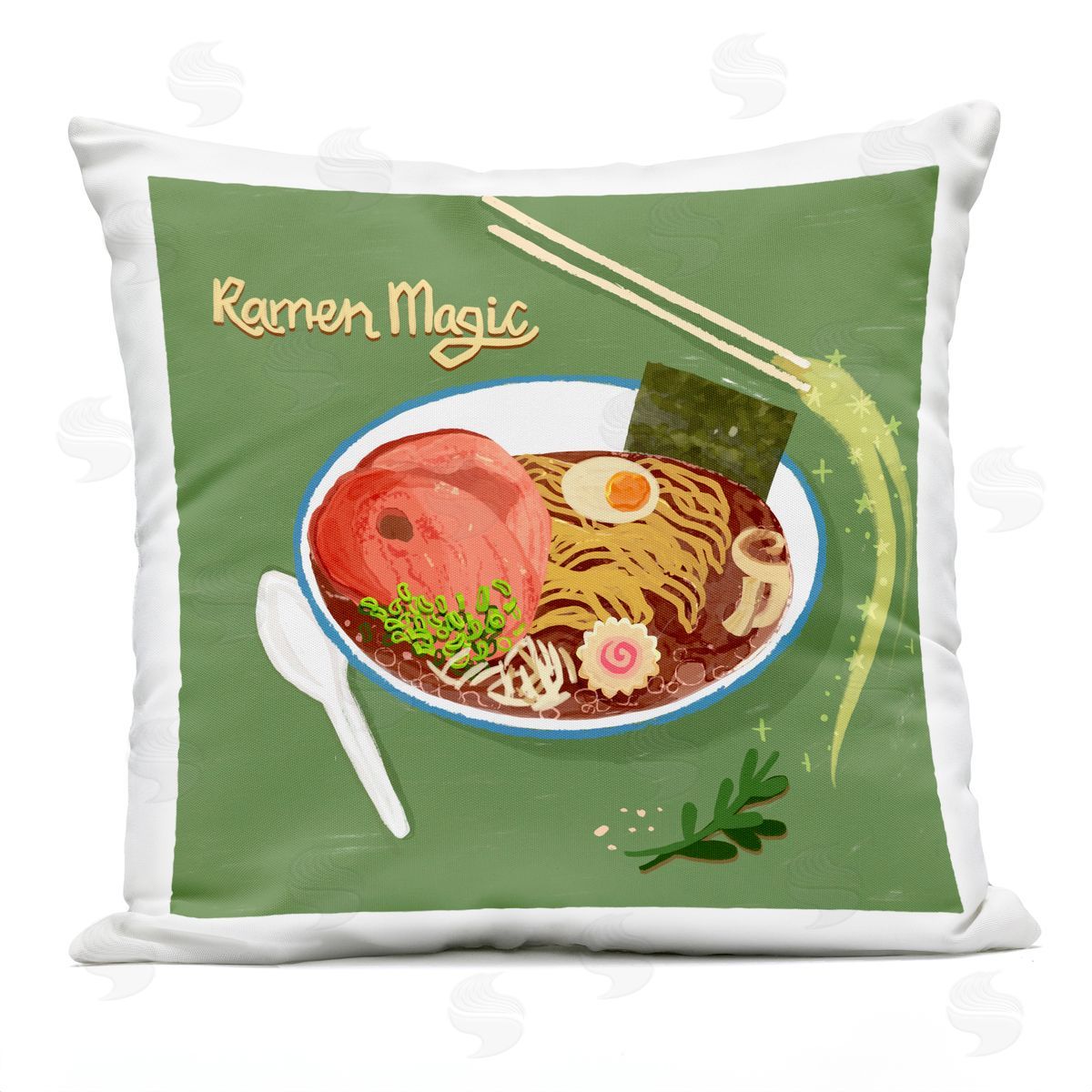 James Rodewald Ramen Magic International Meal Outdoor Quick-Dry Polyester Printed Throw Pillow