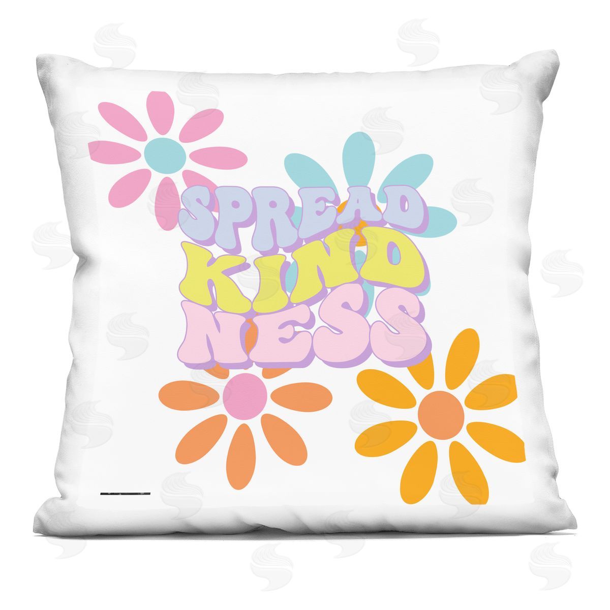 Jesse Keith Groovy Spread Kindness Printed Plush Polyester Throw Pillow
