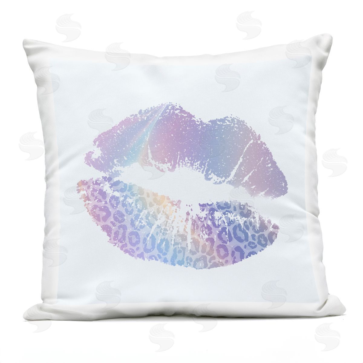 Kim Allen Purple Rainbow Lipstick Outdoor Quick-Dry Polyester Printed Throw Pillow