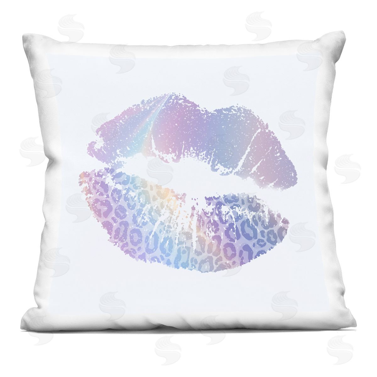 Kim Allen Purple Rainbow Lipstick Printed Plush Polyester Throw Pillow
