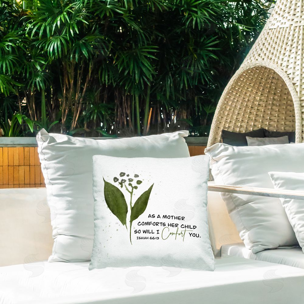 Amber Clarkson Proverb & Abstract Flower Outdoor Quick-Dry Polyester Printed Throw Pillow in Back Yard