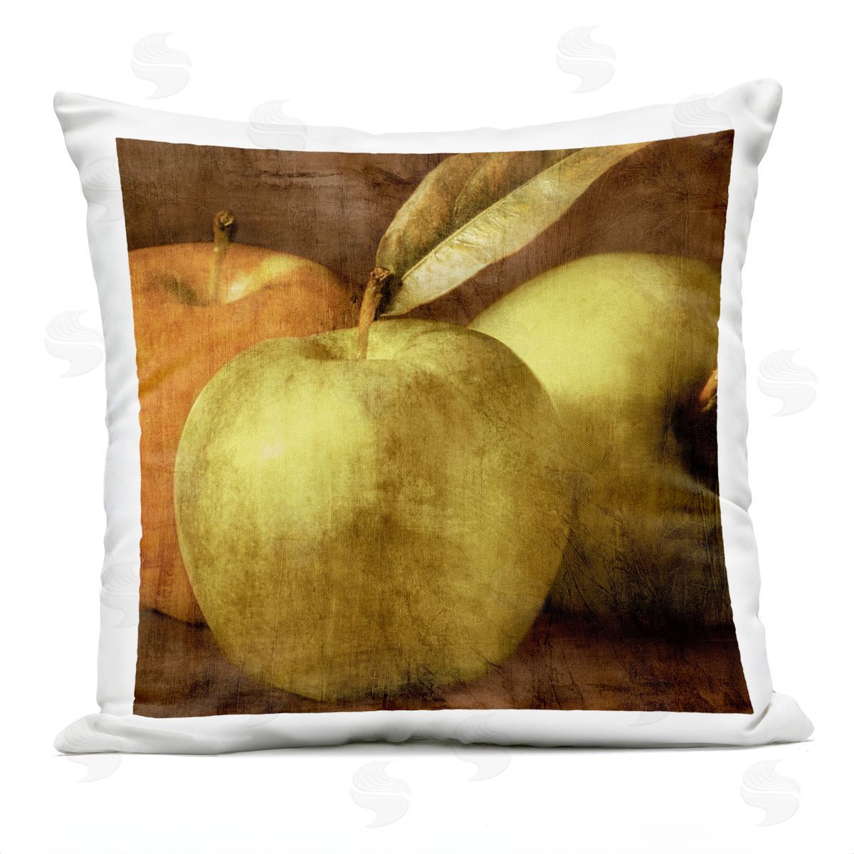 Caroline Kelly Vintage Apples Close Up Outdoor Quick-Dry Polyester Printed Throw Pillow