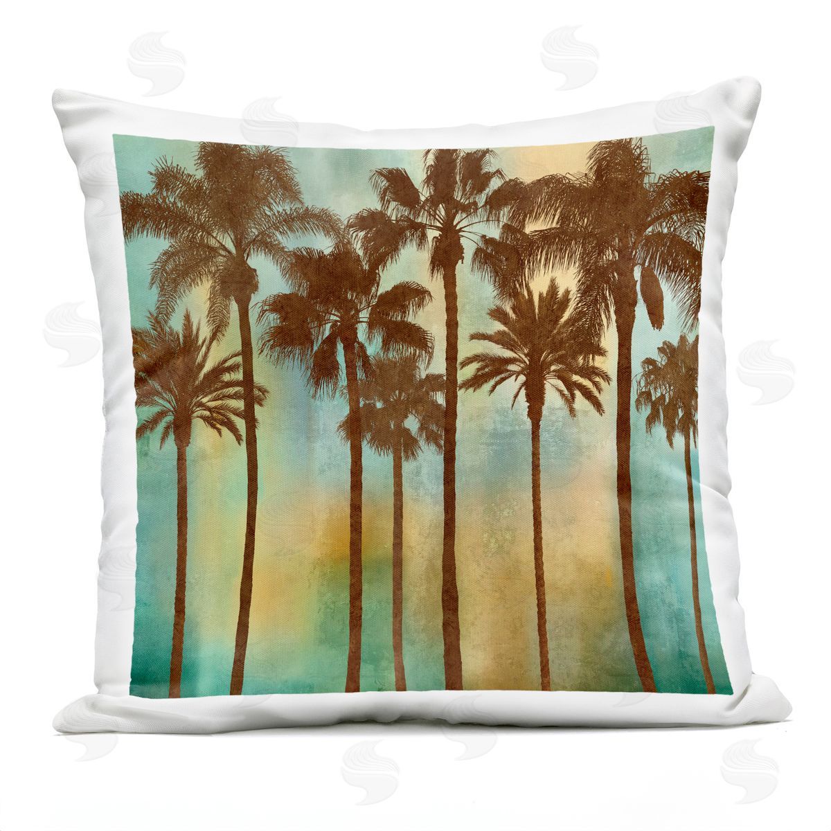 John Seba Looming Palms on Gradient Outdoor Quick-Dry Polyester Printed Throw Pillow