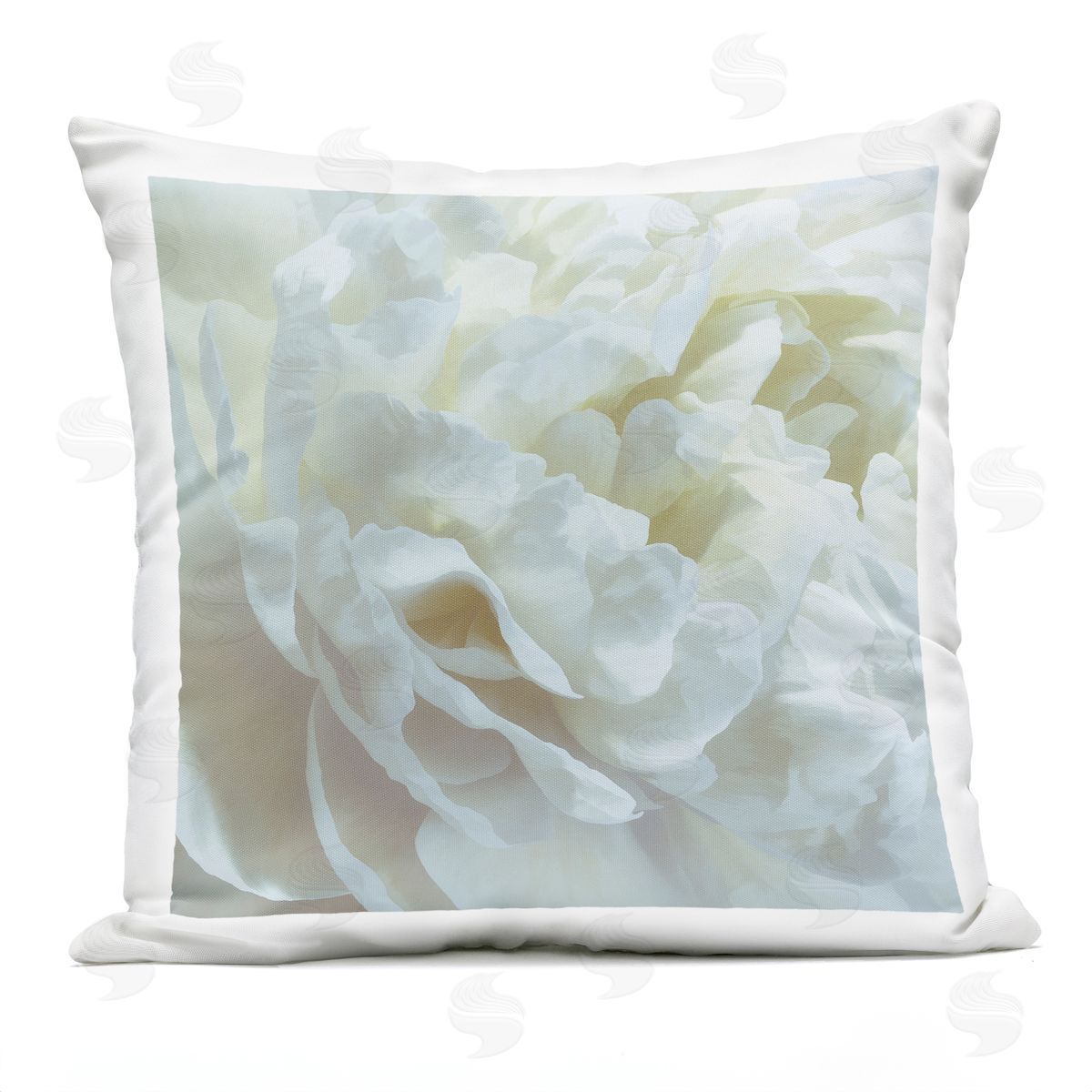 David Pollard Elegant White Petals Outdoor Quick-Dry Polyester Printed Throw Pillow