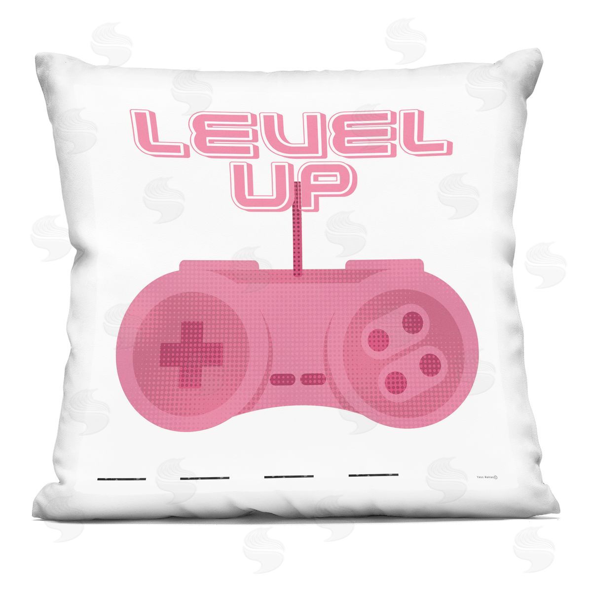 Yass Naffas Designs Girl Gamer Pink Level Up Printed Plush Polyester Throw Pillow