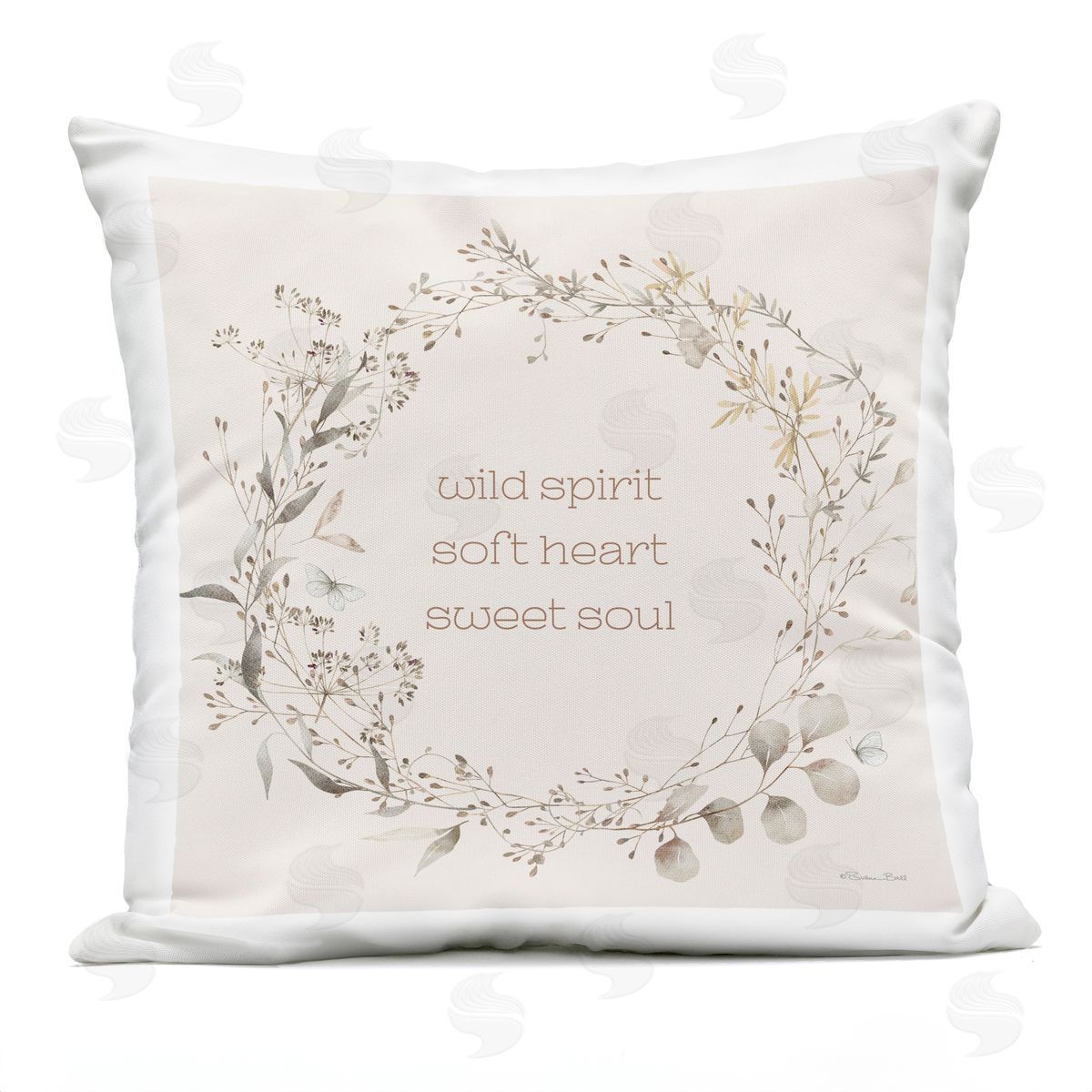 Sara Baker Wild Spirit Soft Heart Sweet Soul Outdoor Quick-Dry Polyester Printed Throw Pillow