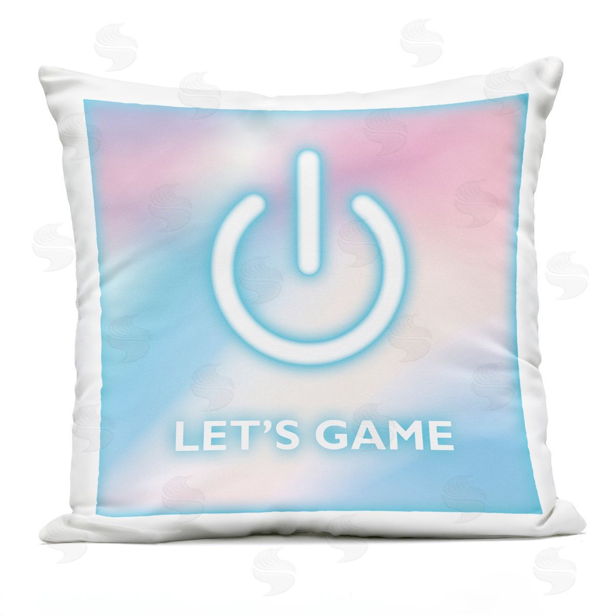 Masey St. Studios Pastel Let's Game Power Symbol Outdoor Quick-Dry Polyester Printed Throw Pillow