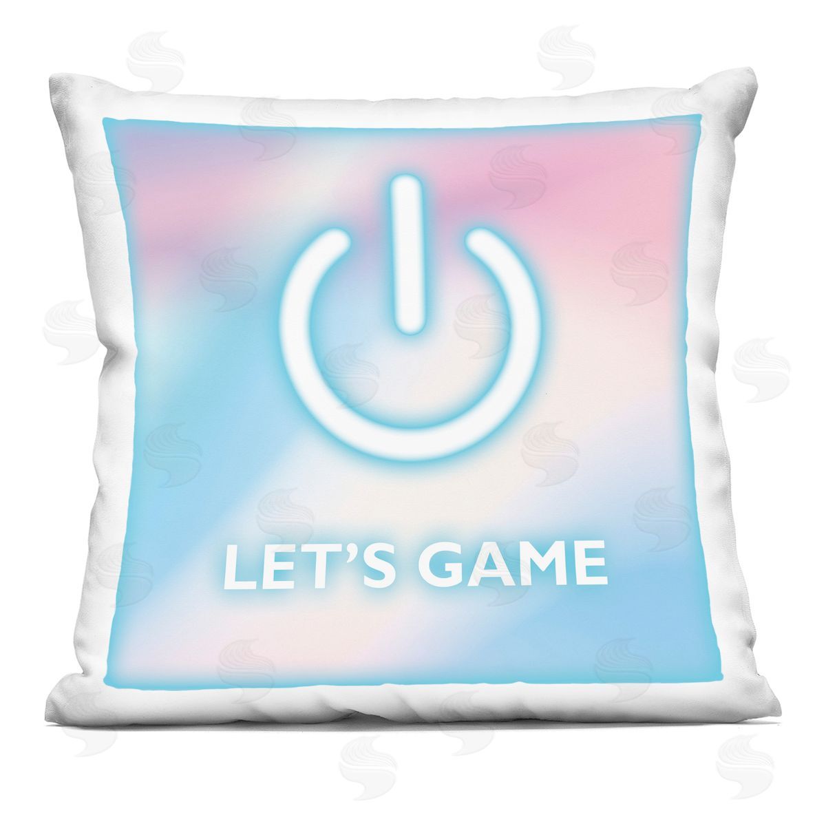 Masey St. Studios Pastel Let's Game Power Symbol Printed Plush Polyester Throw Pillow