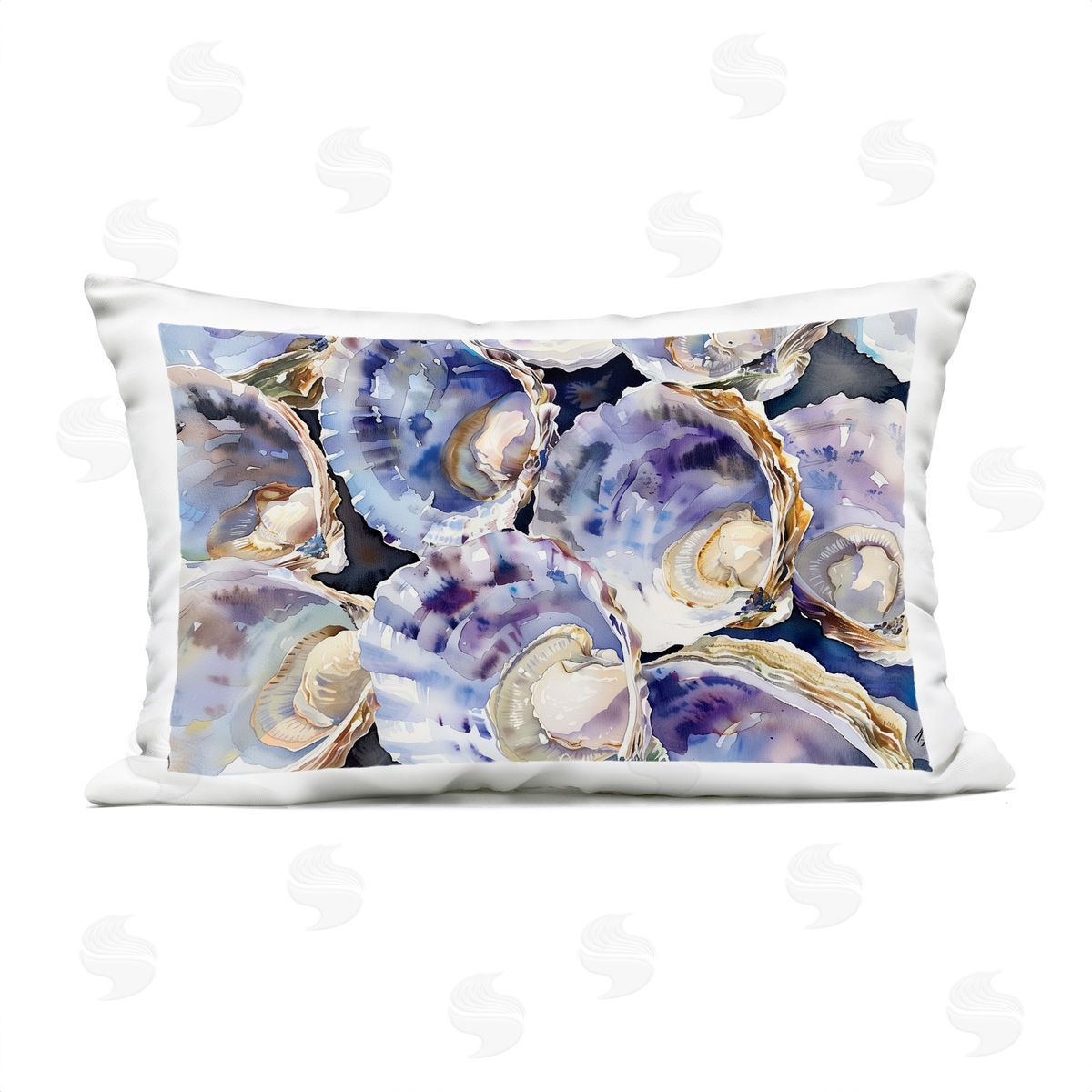 Heidi Kuntz Maritime Clams & Oysters Outdoor Quick-Dry Polyester Printed Throw Pillow