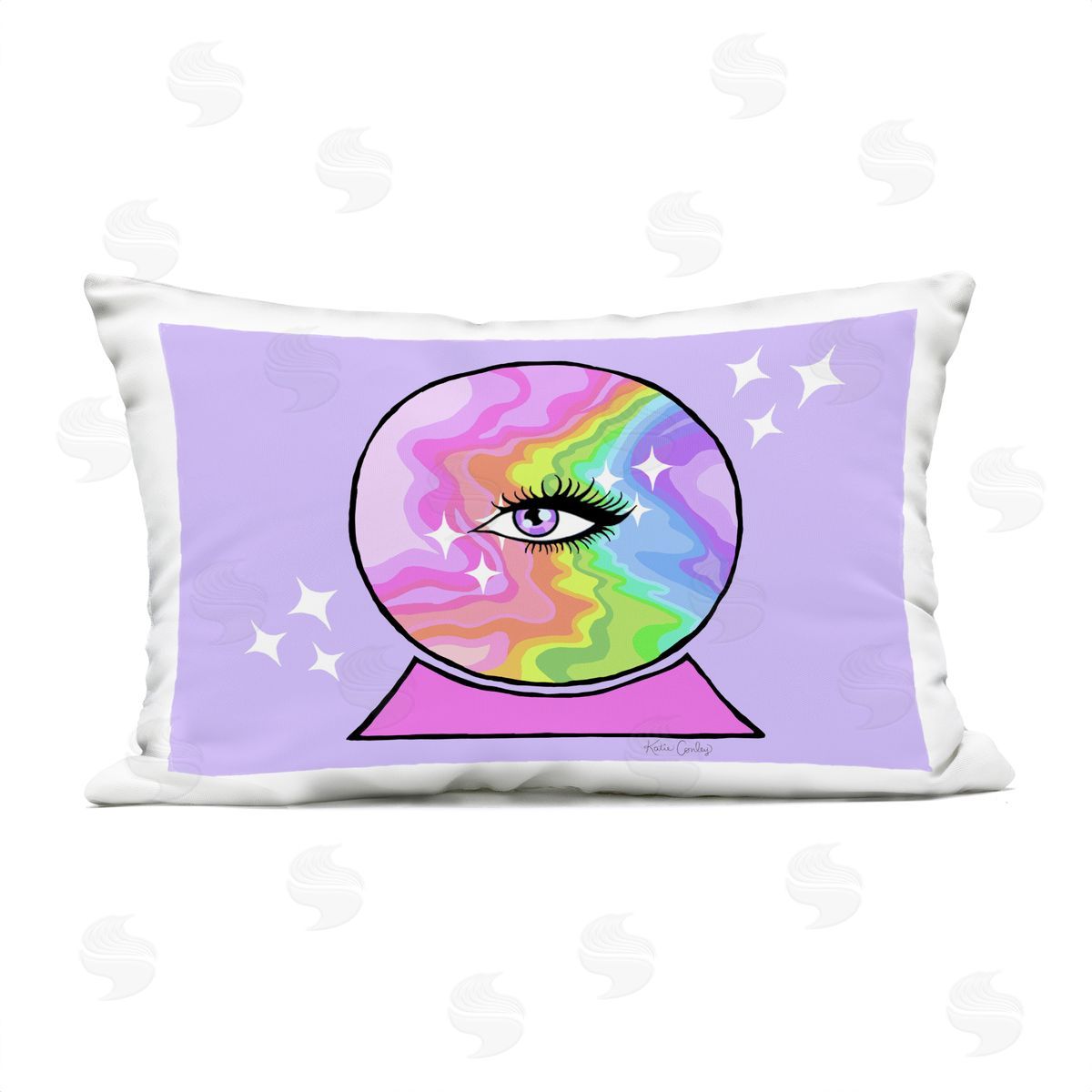 Katie Conley Mystical Crystal Ball Eye Outdoor Quick-Dry Polyester Printed Throw Pillow