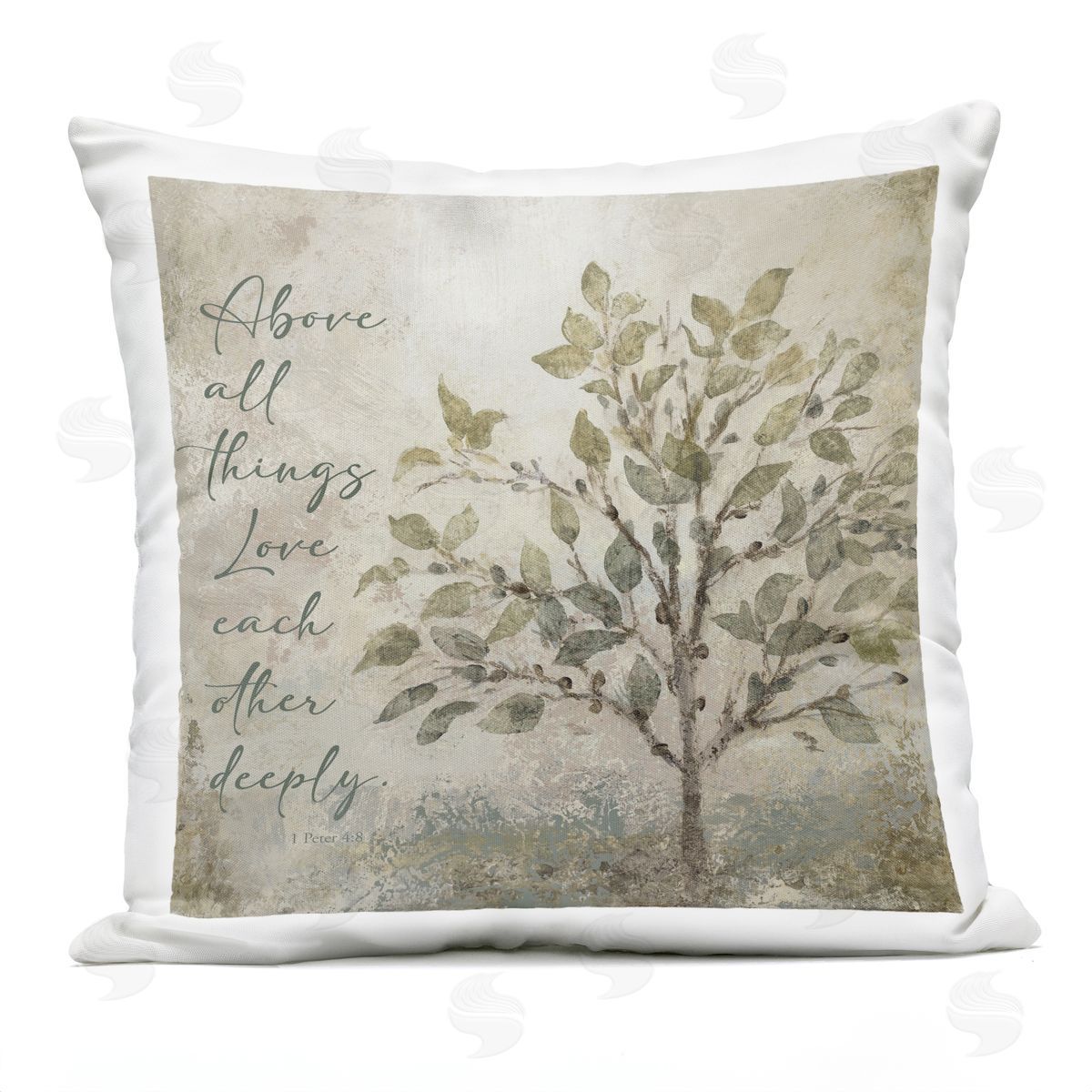 John Spaeth Rustic Love Each Other Deeply Outdoor Quick-Dry Polyester Printed Throw Pillow