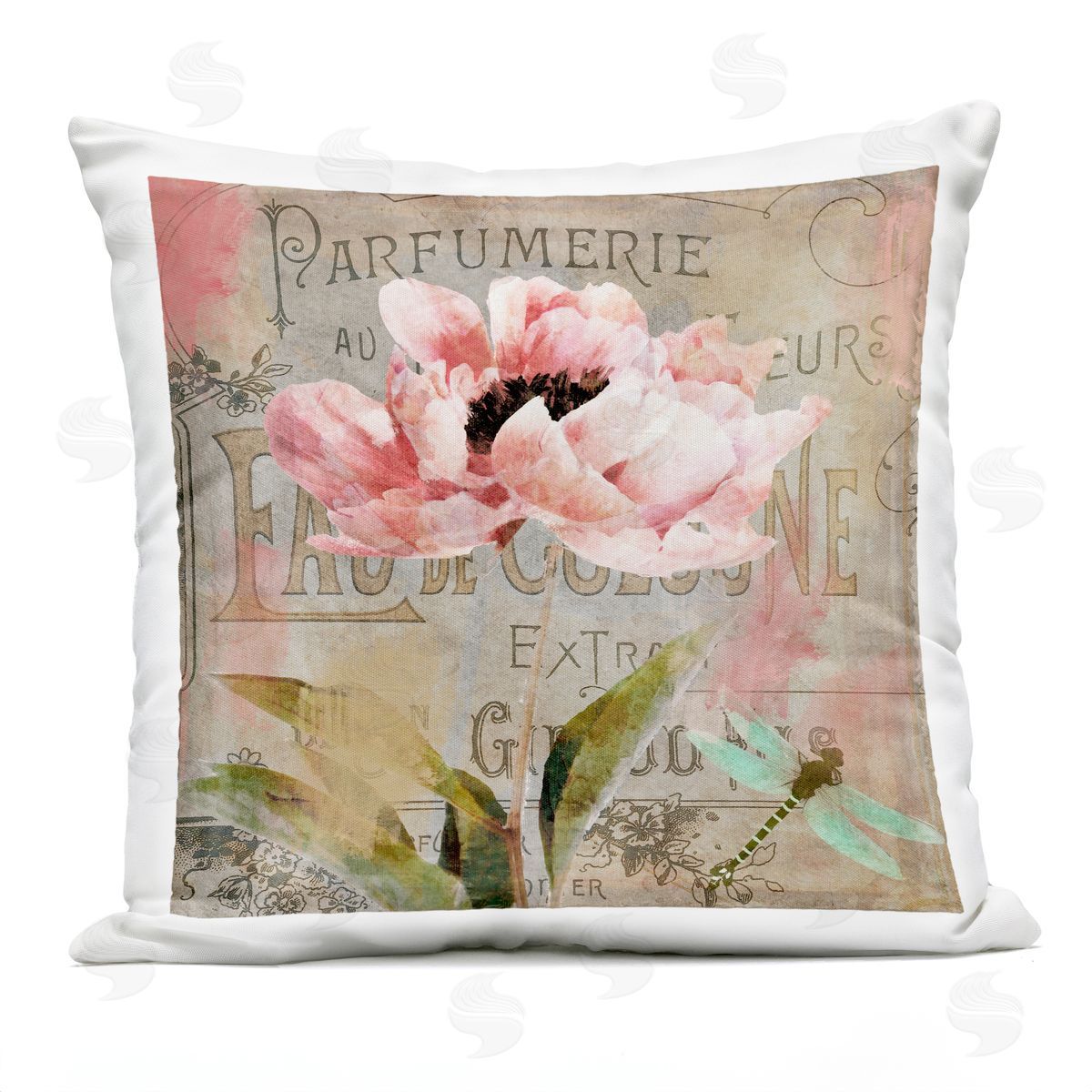 Sasha French Vintage Blossom Outdoor Quick-Dry Polyester Printed Throw Pillow